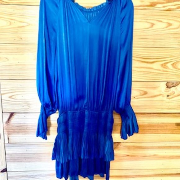 Current Air High Neck Pleated Skirt Dress Size Small in Cobalt blue - Picture 5 of 8